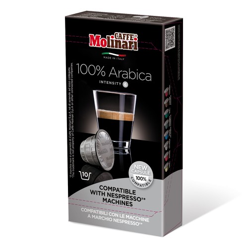 Kawa w kapsułkach Molinari QUALITA ARABICA 100%  kompatybile z NESPRESSO