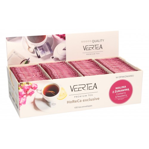 VEERTEA Cranberry & Raspberry- herbata owocowa w saszetkach / kopertkach-  100 torebek