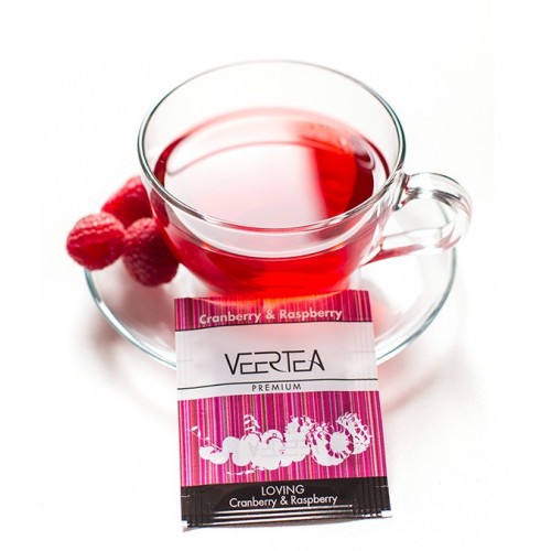 VEERTEA Cranberry & Raspberry- herbata owocowa w saszetkach / kopertkach-  100 torebek- 3 opakowania