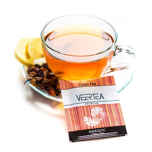 VEERTEA Energetic Citrus - herbata owocowa w saszetkach / kopertkach - 100 torebek- 3 opakowania